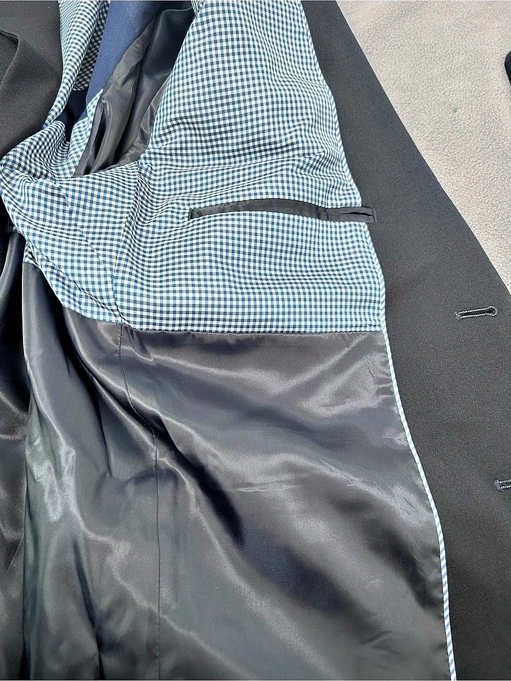Haggar In Motion Blazer Men's Checkered Blue 42 Short new blazer - Picture 10 of 14